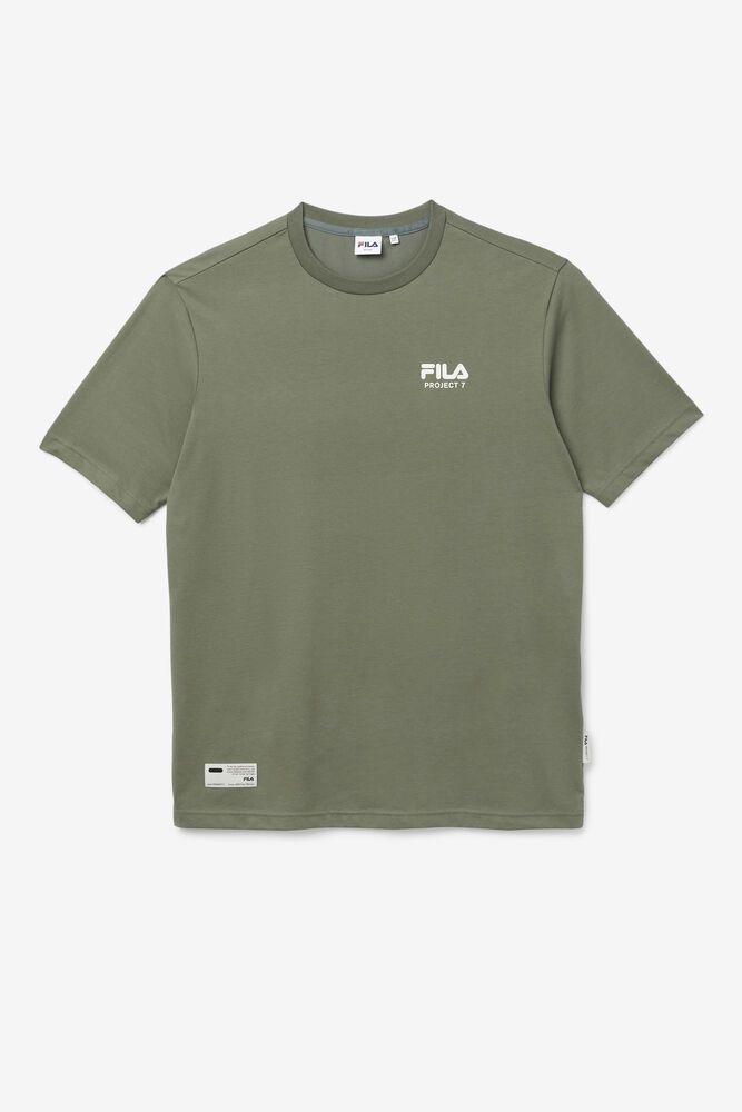 Fila Project 7 Logo T-Shirt Olive - Womens - 61235QIXT